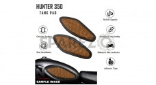 Royal Enfield Hunter 350 Genuine Leather Diamond Design Tank Pad Brown D3 - SPAREZO